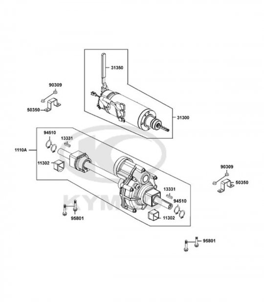 Les pièces détachées spécifiques d’entrainement moteur pour le scooter électrique Kymco Mini LS