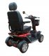 Scooter électrique médicalisé Pride XL140 en rouge, vue de devant en biais
