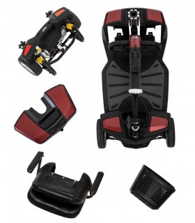 Scooter électrique PMR Pride Endurance Li en rouge démonté