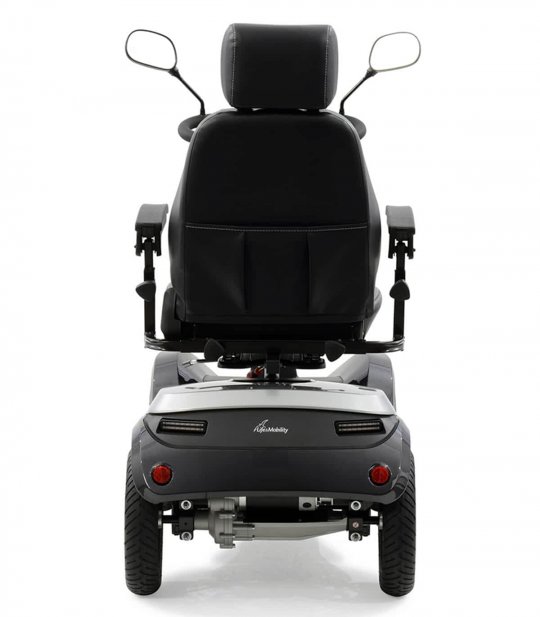 Vue arrière du scooter électrique handicapé PMR Life & Mobility Presto en gris